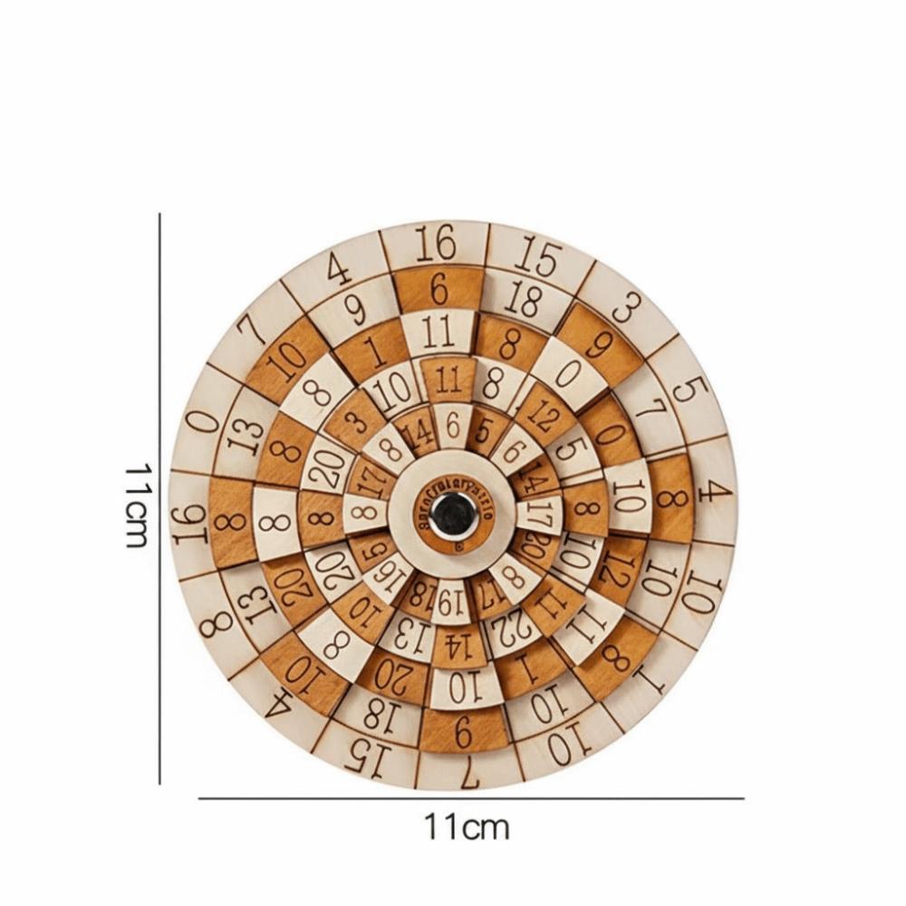 Classic Number Wooden Puzzle Round Turntable Brain Teaser Toy Number Puzzle Children Learning