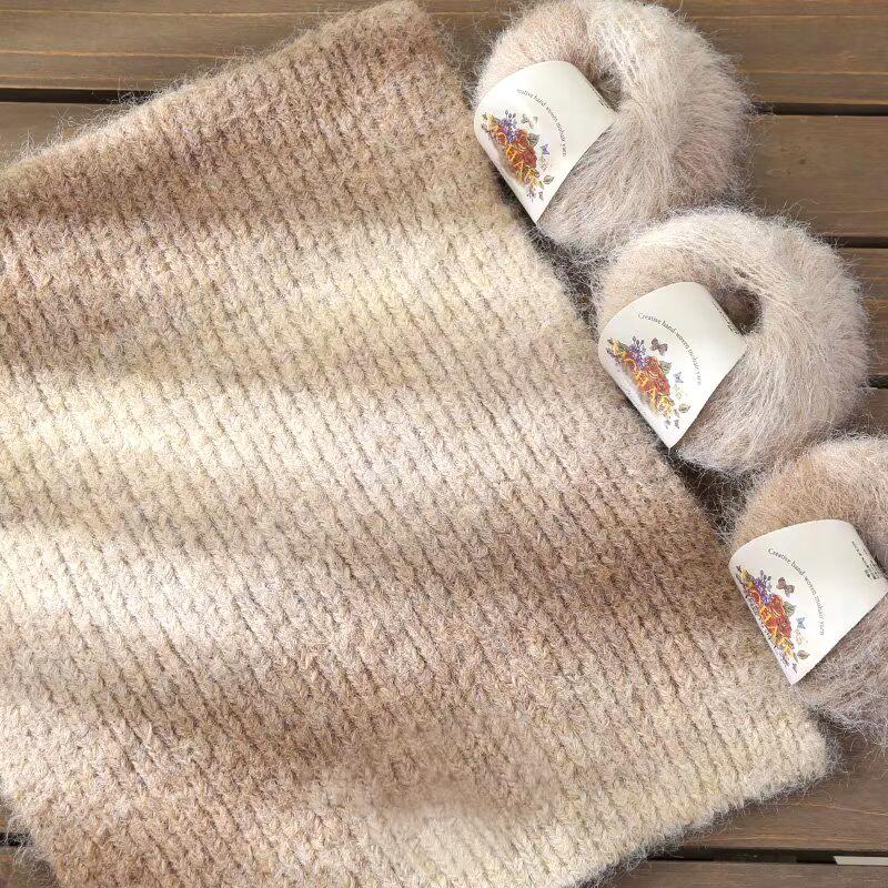 25g Multi-Color Mix Knitting Scarves Mohair Weaving Mixed Yarn DIY Long Wool Yarn Comfortable Knitting Fluffy Multicolor