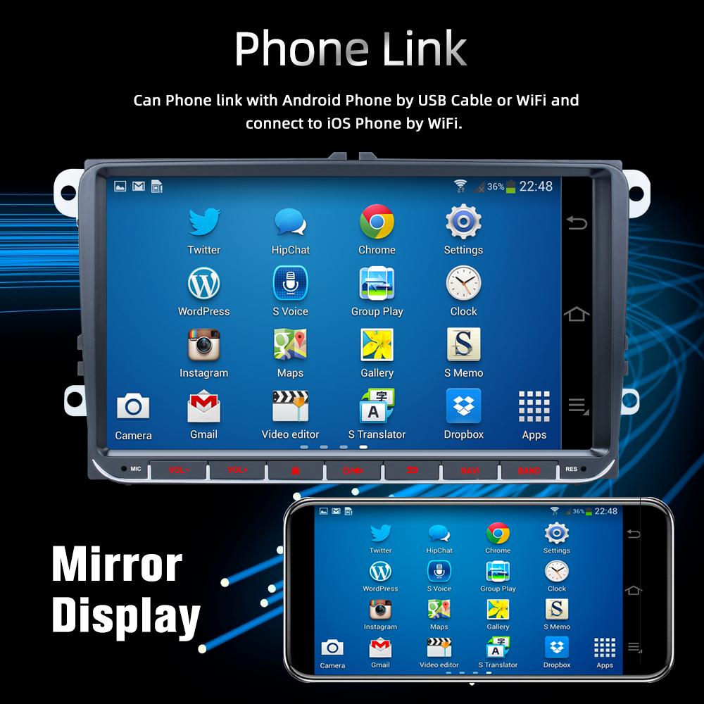 2Din 4-ядерный Android Wi-Fi Carplay GPS автомобильный мультимедийный плеер для Volkswagen/Golf/Polo/Tiguan/Passat/b7/b6/SEAT/Leon/Skoda/Octavia