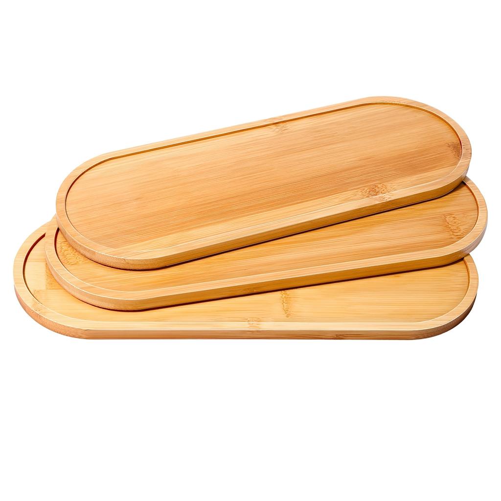 Bamboo Tray Decorative Bathroom Counter Tray Rounded Edges Bamboo Candle Holder Home Decor Countertop Organizer Holder for Soap