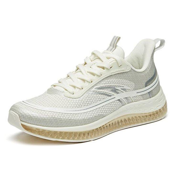 Anta Elastic Rubber Low-Top Running Shoes Women Sneakers Silver 122015501-3