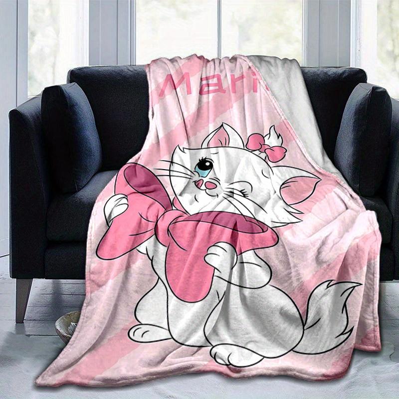 1pc. Cute Cartoon Marie Cat Blanket, Soft and Cozy for All Seasons, Soft Flannel Throw Blanket, Versatile & Cozy for Bedroom,Perfect Home De