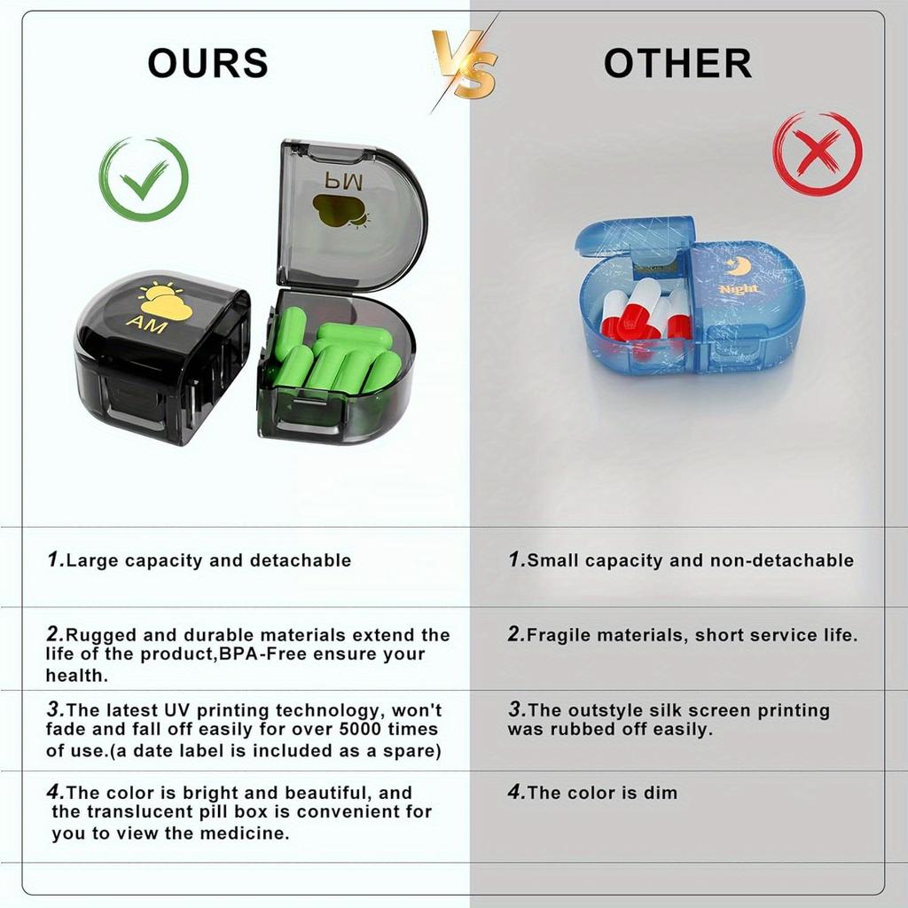 Weekly Pill Box Case Pill Organizer Detachable Vitamin Unique Plastic Pill Cases Box