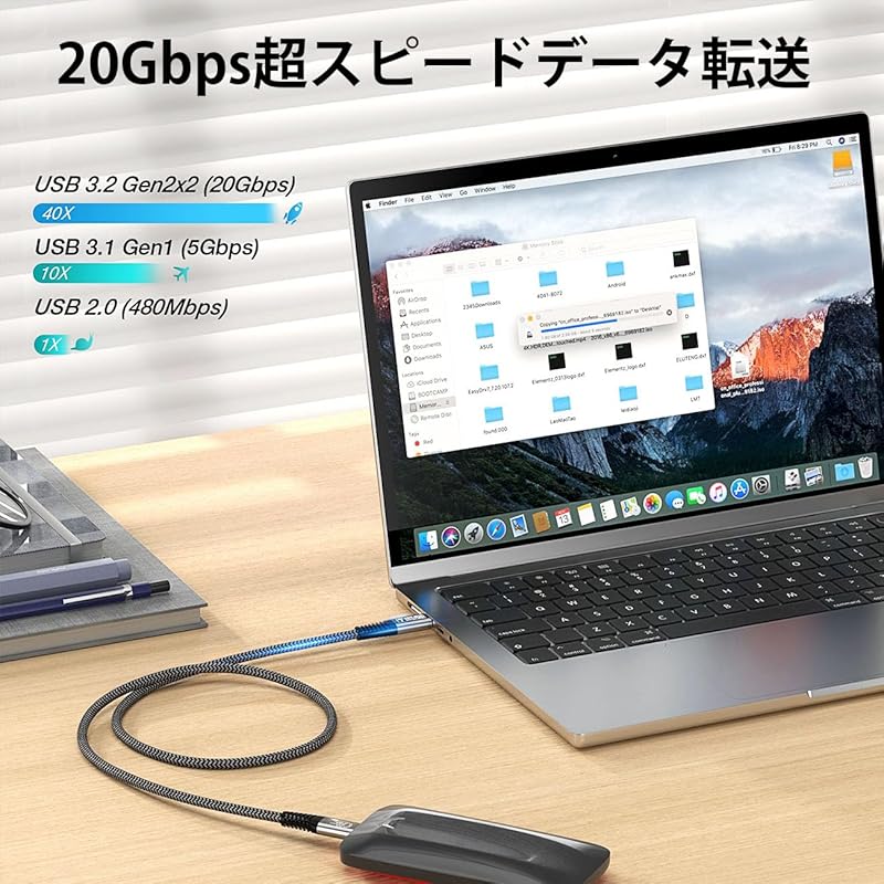 240W USB C To Cable Type-C PD Compatible Super Fast Charging Type C Cable, 20Gbps High Speed Data Transfer 1m 4K@60Hz Video Output 3.2 Gen2*2 Standard