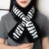 Double Sided Universal Thickened Warm Scarf with Women's Striped Design Neck Cover and Neck Protection Scarf Winter Fashion Versatile