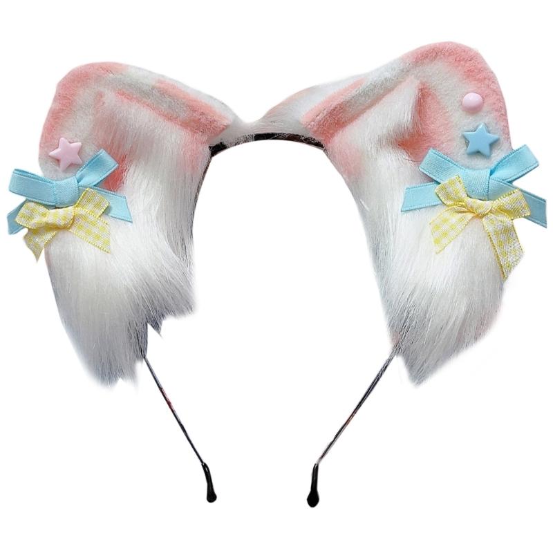 Cosplay Headpiece Beast Wolf Hair Hoop Cartoon Kitten Hair Styling for Halloween Headband Cartoon Kitten Animal Carnivals