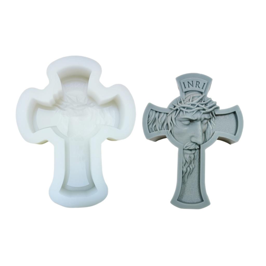 3D Virgin Candle Silicone Mold Cross Resin Molds DIY Aromatherapy Candle Making Gypsum Mold for Religious Enthusiasts