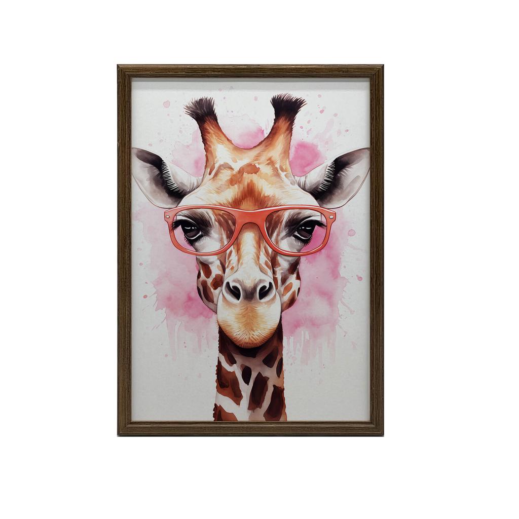 Pink Giraffe With Glasses Pink Giraffe With Glasses, 40X50 Cm, Frameless, Matte Paper 230 Gsm