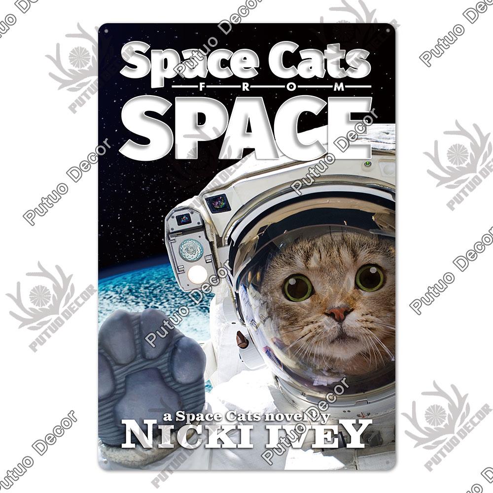 Декор Смешной знак кошки Винтажный металлический жестяной знак Прекрасный плакат о дружбе Аксессуары для кошек Гнездо любителя кошек Украшение стены дома