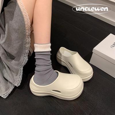 Дядя Вэнь Бинго Туо Мюллер Поварская обувь Платформа Обувь с отверстиями Женская летняя верхняя одежда 2025 Полушлепанцы Сандалии с закрытым носком Женские