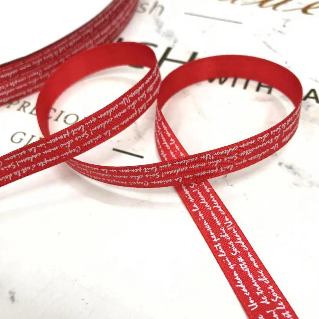 1 см полиэстеровая лента с печатными английскими буквами для самостоятельного изготовления аксессуаров для волос и подарков