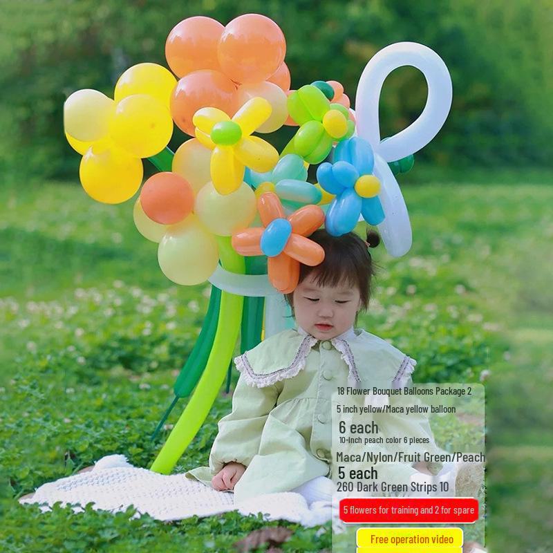 Internet Celebrity Daisy Birthday Balloon Bouquet and Picnic Decor Set