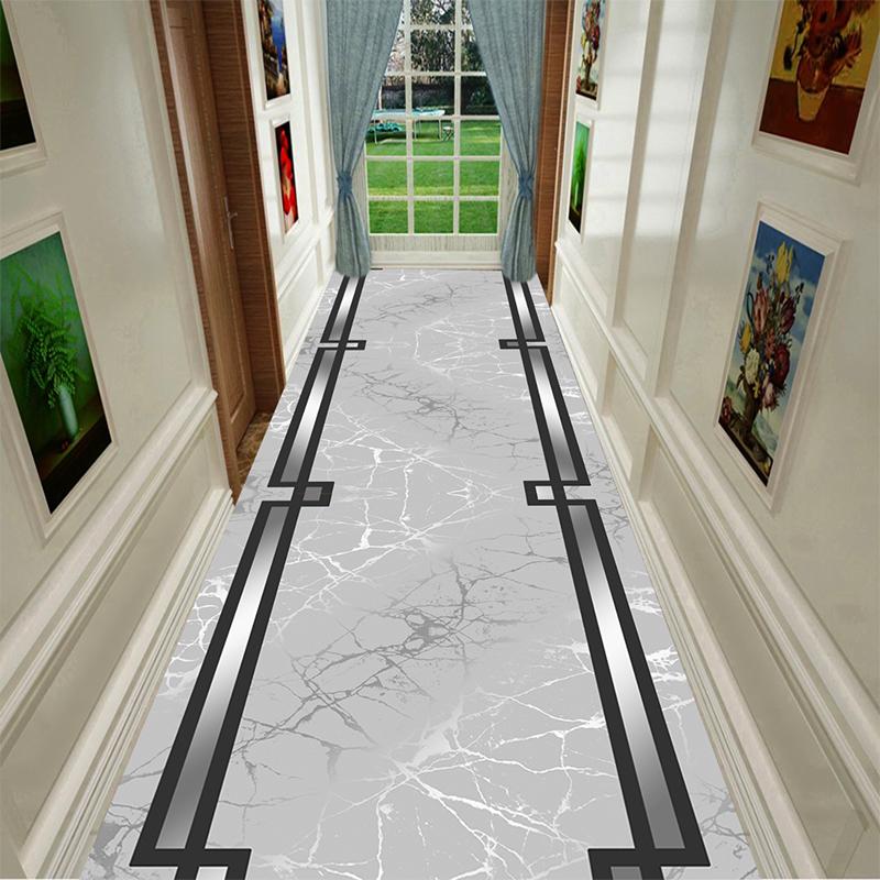 European Style Luxury Long Corridor Carpet Decoration Home Hall Runner Aisle Rugs Hotel Stair Passageway Non-slip Washable Mat