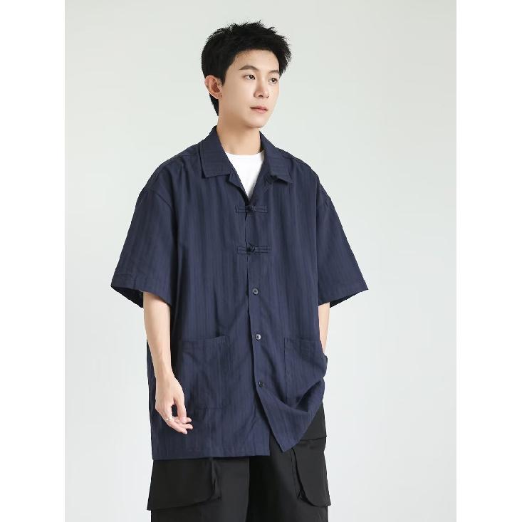 Летняя одежда мужская ретро повседневная рубашка студенческая свободная нишевая дизайнерская забавная новая мужская верхняя часть для ношения на открытом воздухе