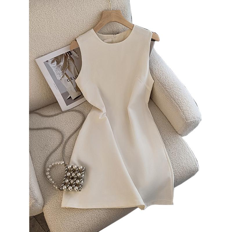 Лето Женский Пожилой Чувство Света Знакомый Стиль Элегантный Темперамент Тонкий Модный А-силуэт Жилет Без Рукавов Платья