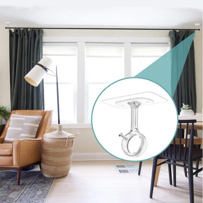 Самоклеящиеся крючки и кронштейны для потолочного карниза без сверления