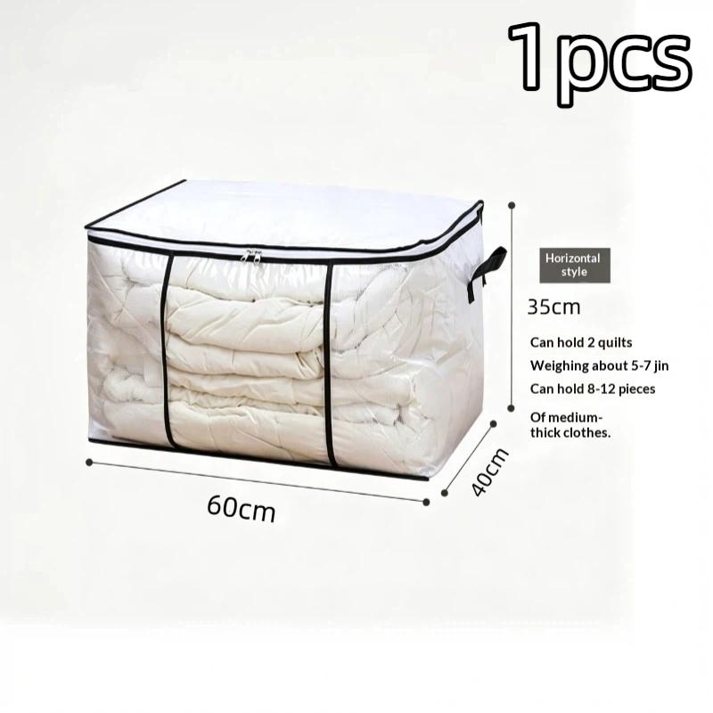 Clear Window Clothes Storage Bag Large Capacity Strong Zippers Waterproof for Moving Travel Bedding Storage