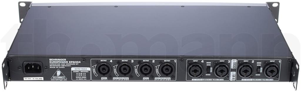 Behringer Power Amplifier 4 Channel 75W 1U Size ATR Transient Technology EPQ304 Silver (Accelerated Response)