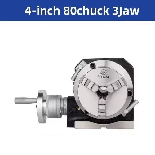 3/4 Jaw 80mm Chuck 4'' Vertical and Horizontal Indexing Plate Rotary Table for Precision Milling Machine Indexing Head