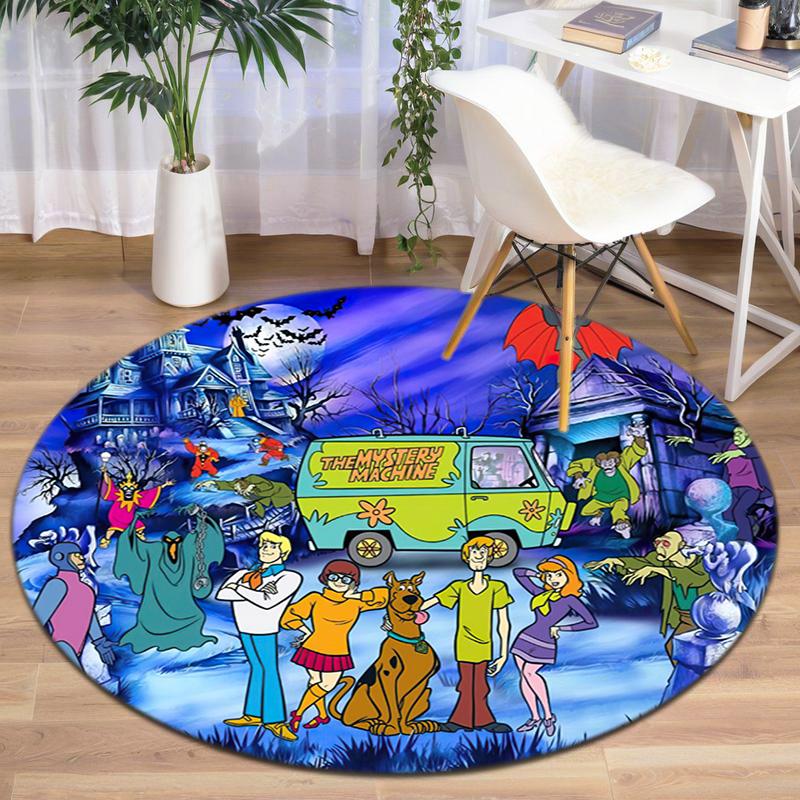 Halloween supernatural comedy adventure movie Scooby-Doo Round Carpet Soft Home Decoration Corridor Table and Chair Anti slip Outdoor Floor Mat rug 19