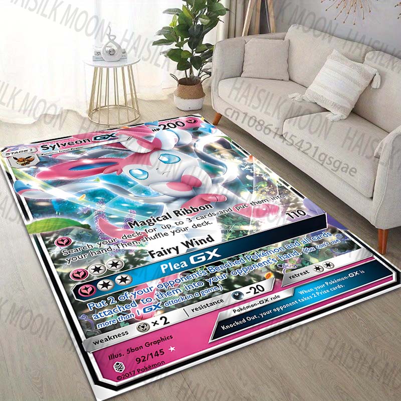 17 Styles Pokémon Sylveon Cards Printing Carpet for Living Room Bedroom Kid's Room Home Decor Area Rug Sofa Cloakroom Play Mat