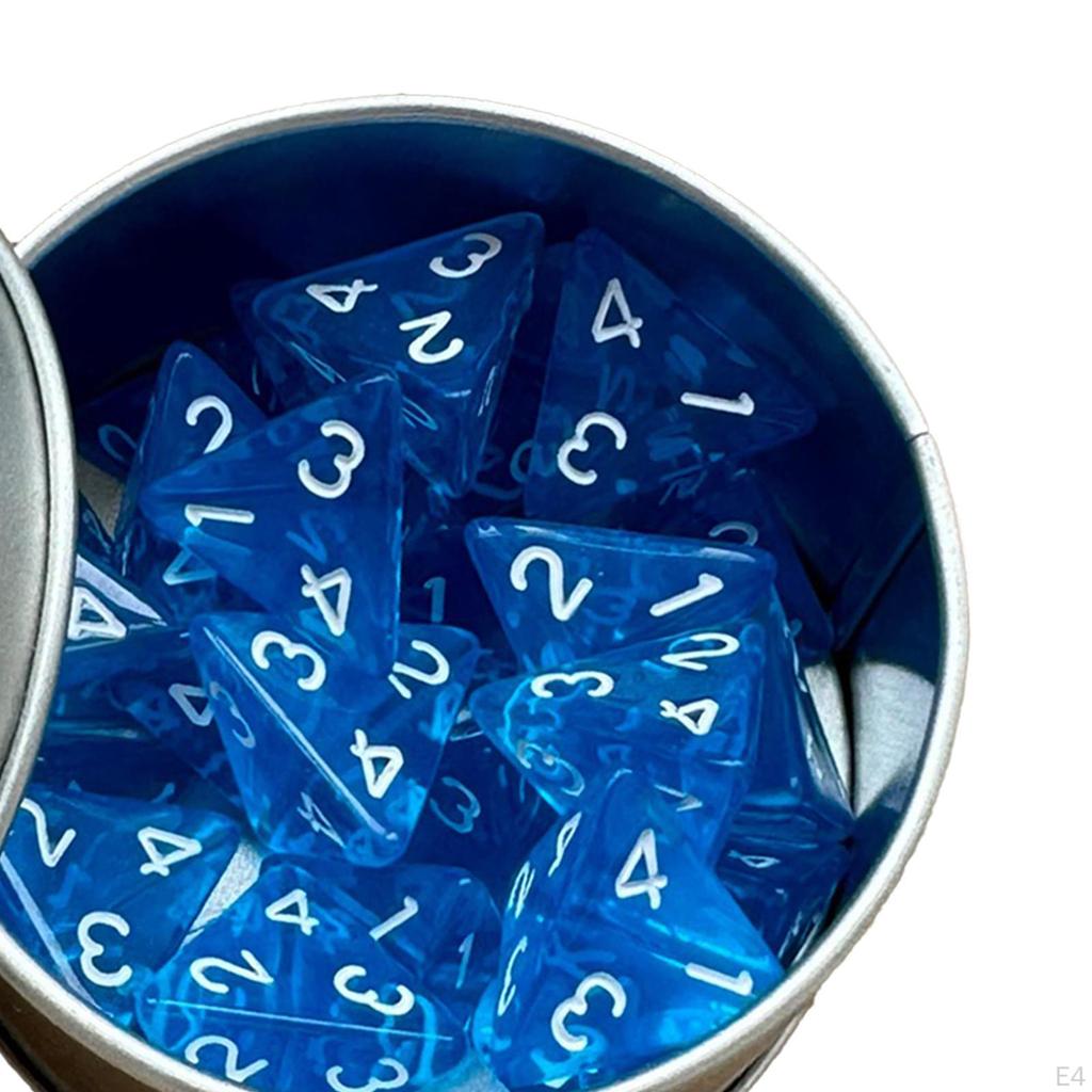 Набор из 25 четырехсторонних кубиков для ролевых игр, набор акриловых многогранников, D4, 16 мм