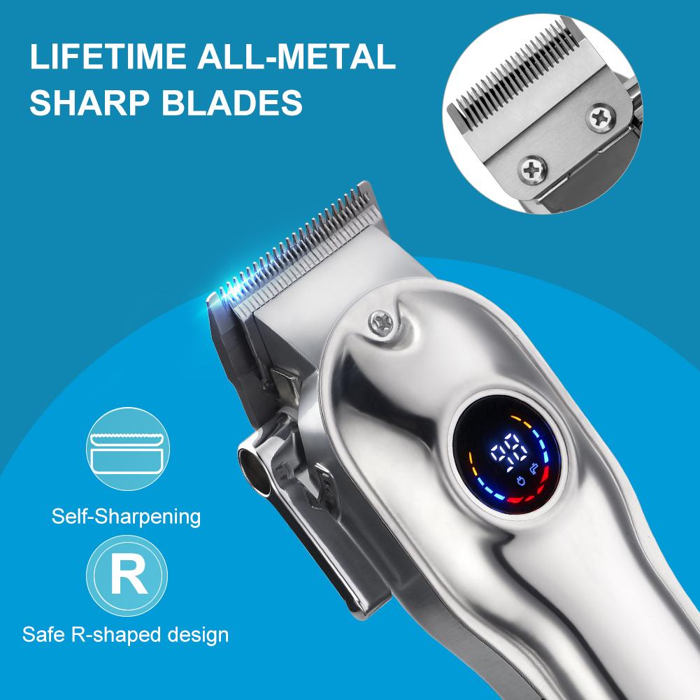 Hatteker Electric Trimmer  LCD Digital Display Cordless Haircut Kit with Professional Barber-Grade Cutting for Precision Shave Styling