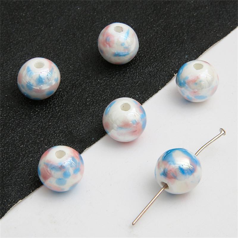 20 шт., 12 мм, керамические гладкие круглые бусины с узором всплеска чернил, для изготовления ювелирных изделий, очаровательное украшение «сделай сам»