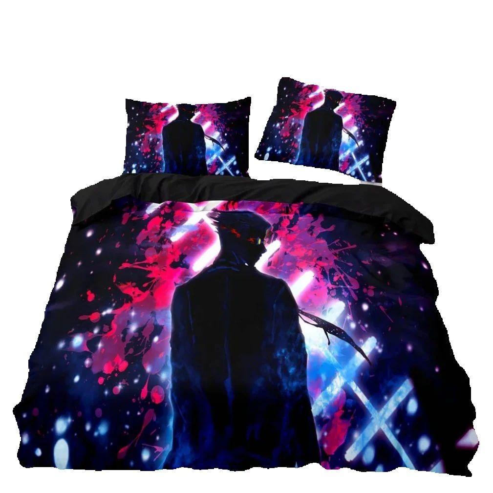 Картон Аниме Магическая битва Постельный комплект,Пододеяльник и наволочки Сатору Годжо,Комплекты пододеяльников знаменитого аниме Японии
