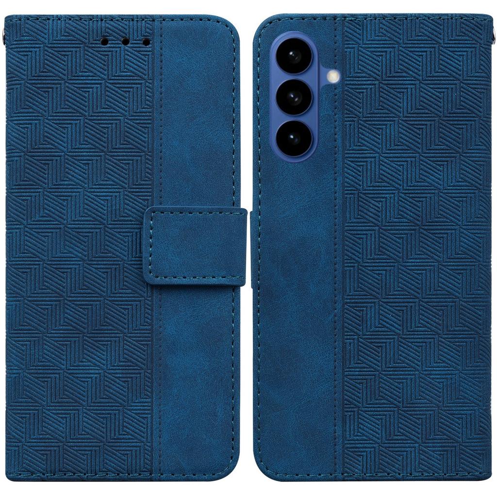 For Samsung Galaxy A57 5G Case Geometry Pattern Leather Wallet Phone Cover with Wrist Strap