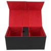 Card Deck Box with 3 Drawers Large Capacity Magnetic Closure PU Leather Game Card Storage Box for Holding Over 200 Cards