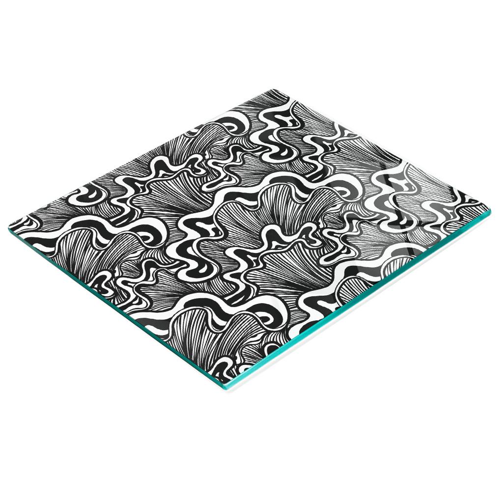 Durable and Stylish Glass Board with Abstract Shell Pattern 60x52 cm