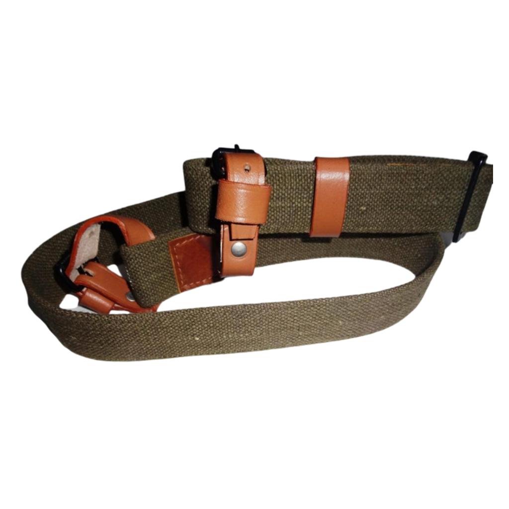 WWII Mosin-Nagant Russian Rifle Sling w/Pure Leather Dog Collars C-OT-1GA2-L6C2