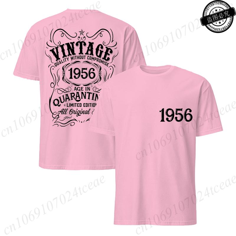 Mens Tshirt Vintage 1956 Age in Quarantined Limited Edition All Original Birthday Print Funny Male Tops Summer Casual Tshirt