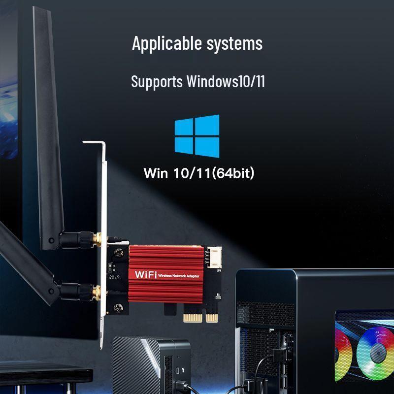 MT7922 WiFi 6E Трехдиапазонная беспроводная сетевая карта PCIe 5374 Мбит/с с Bluetooth 5.3 для настольных компьютеров