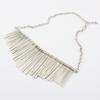Sparkling Bars Choker Metallic Necklace Bib Chunky Collar Fringe Necklace Metal Tassel Punk Jewelry for Women