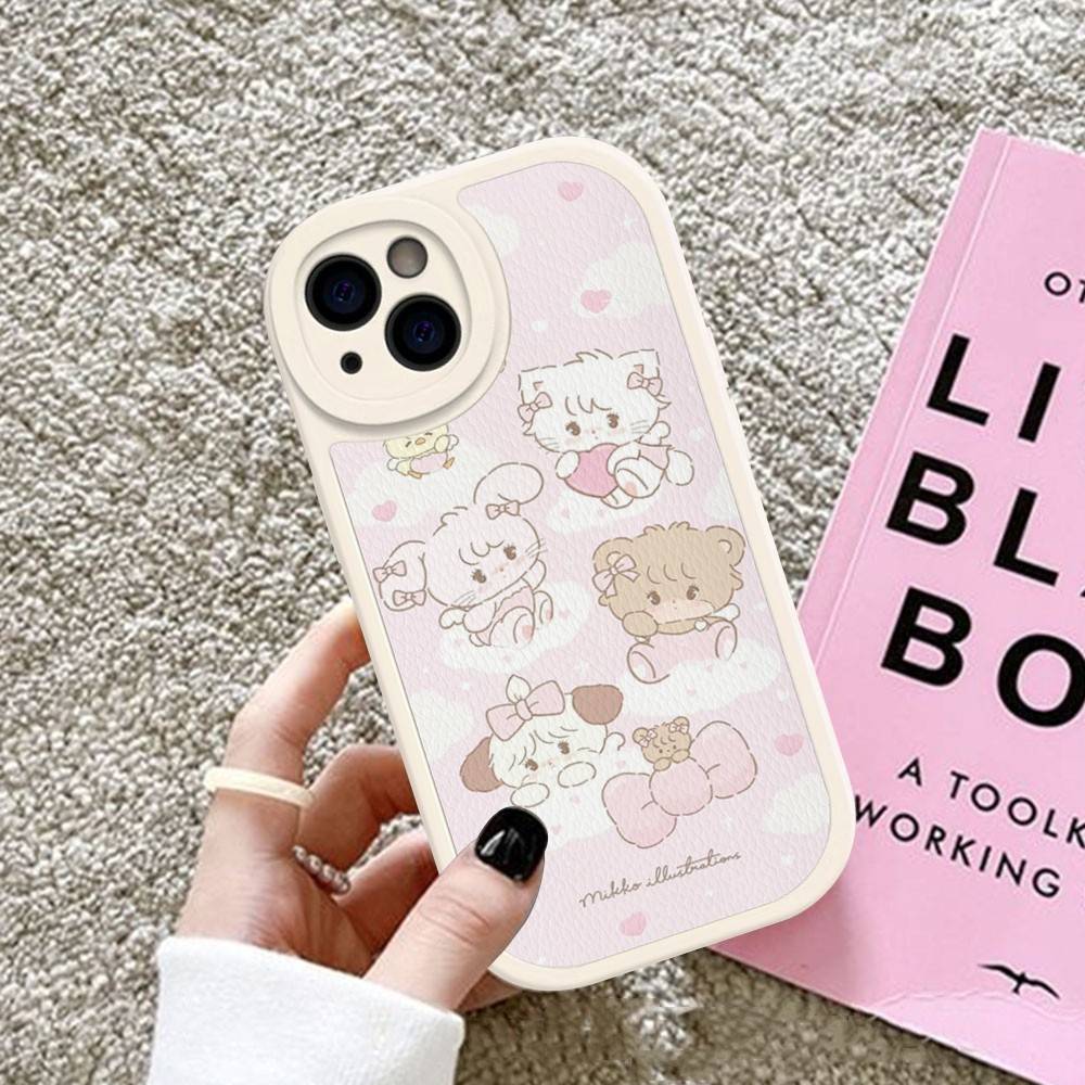 Famous Cute M-Mikko C-Characters Phone Case For IPhone 16 15 14 13 Pro Max 11 12 Plus Leather Silicone Cover