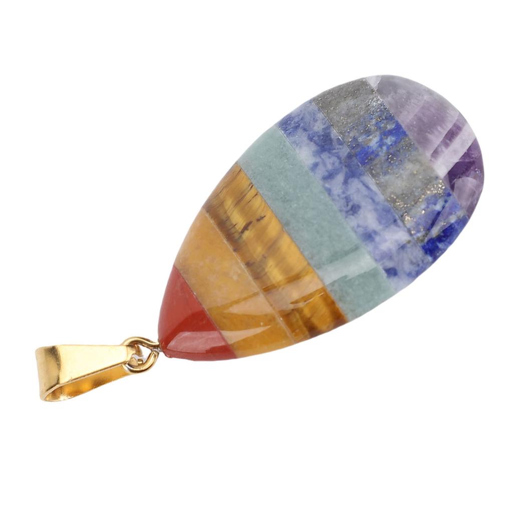 Colorful Stone Pendant Water Drop Shape Stylish Accessory for Necklace Jewelry Clothing Decoration