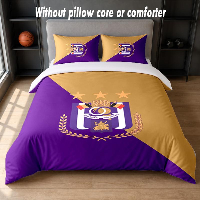 Anderlecht FC Design Bed Bedding Set 1 Duvet Cover + 2 Pillowcases Soft Breathable Household Bed Linens
