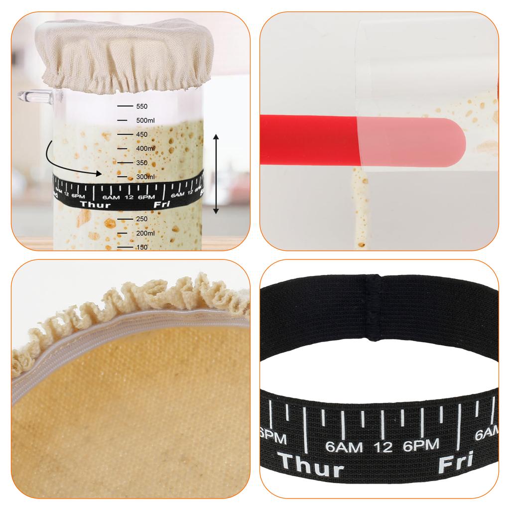 6/7 шт. Чехлы для банок с закваской, Эластичная ткань, Крышка для банки для ферментации закваски, Дышащий чехол для банки для кухни и выпечки