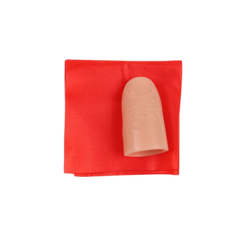 5Pcs Red Silk Magic Prop Fake Finger Finger Magic Trick Prop Fake Thumb Tip  Close Up Magic
