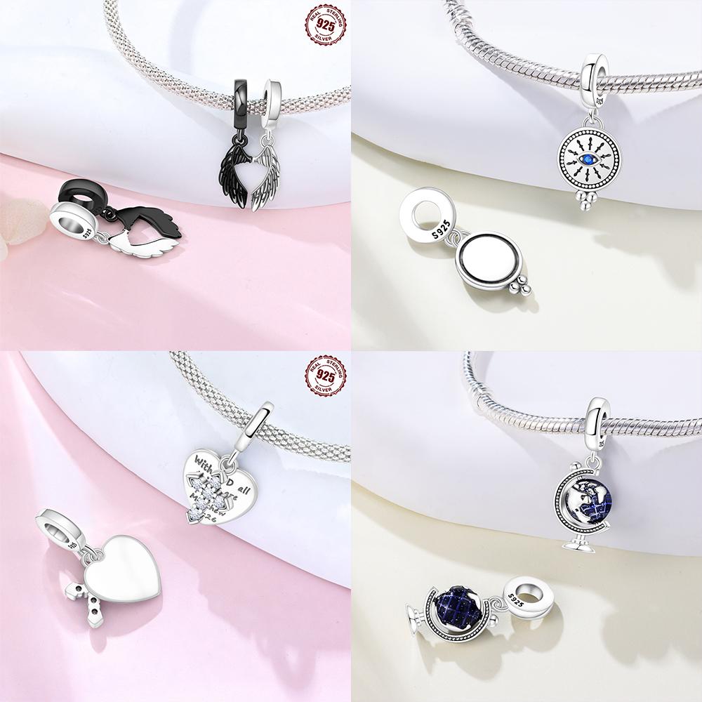 Bowling Ball Original Copper Pendant Globe Table Tennis Travel Airplane Pendant Beads Fit Bracelet Women Jewelry Making Gift