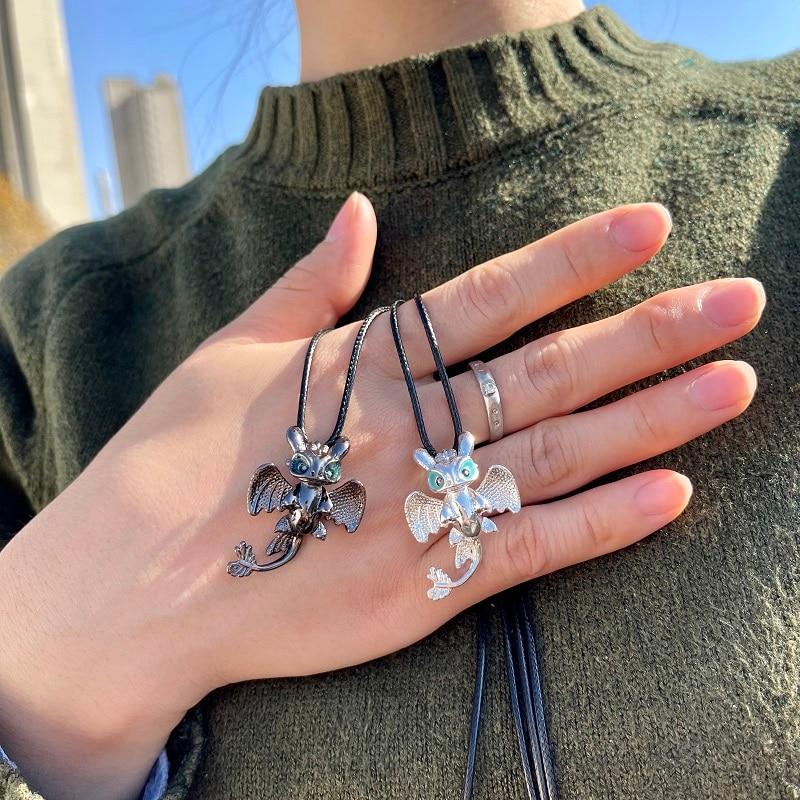 Fashion Cartoon Dragon Pendant Men and Women Cute Couple Party Banquet Gift Necklace Trendy Jewelry Choker Necklace