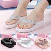 Summer Slippers Fashion Rhinestones Wedges Flip Flops Women's Casual Beach Shoes
