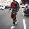 Men's Long Sleeve Tracksuit 3D Print Skull Outfits Set Fashion Casual Jogging Sports Suit Clothing Outdoor Streetwear