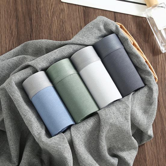 Мужские трусы-боксеры средней посадки с эластичным поясом в стиле пэчворк, цветные шорты, U-образные дышащие трусы