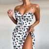 Women Sexy Floral Print  Dresses Sexy Sleeveless V-neck  Summer Dresses