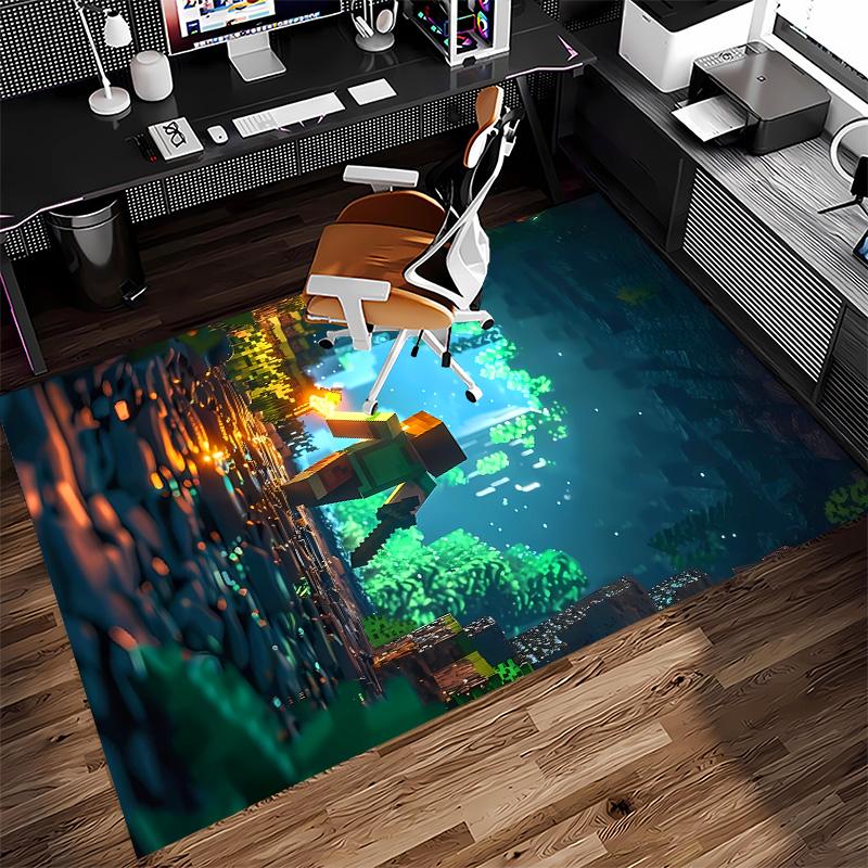 Blocky pixel game Print Area Rug - Soft, Washable Non-Slip Indoor Mat for Office Chairs, Living Room, Home Office Decorative Rug