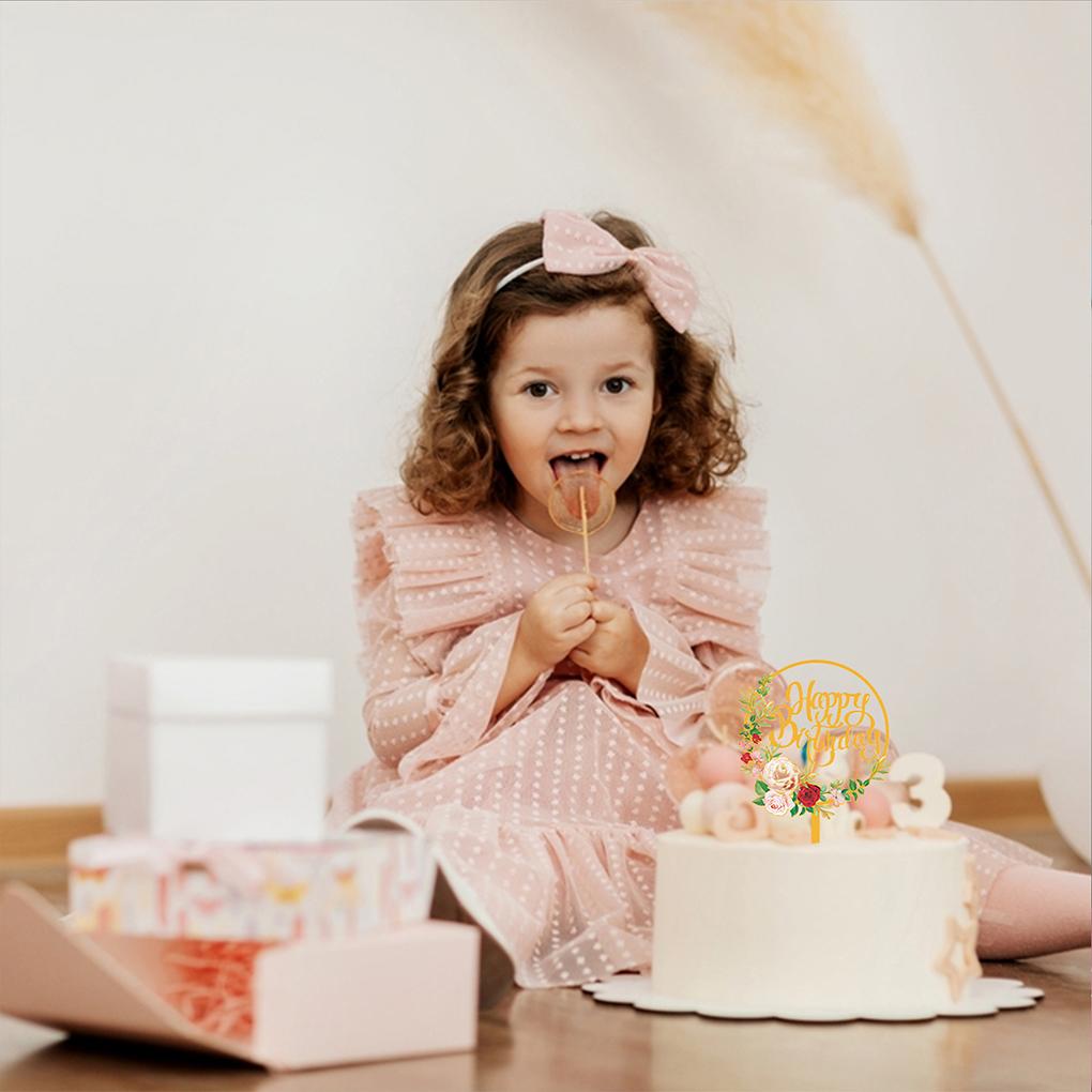 Элегантный С Днем Рождения торт Топпер для украшения вечеринки Украшения для торта на день рождения Акриловые украшения для вечеринки по случаю дня рождения