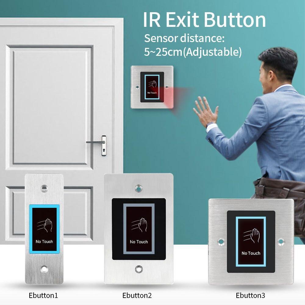 Touch Free Door Access Control LED Indicator IR Exit Button Home Security System